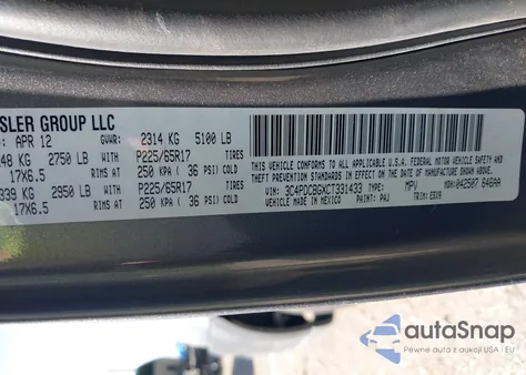 2012 Dodge Journey Sxt из США, поврежденный, VIN 3C4PDCBGXCT331433